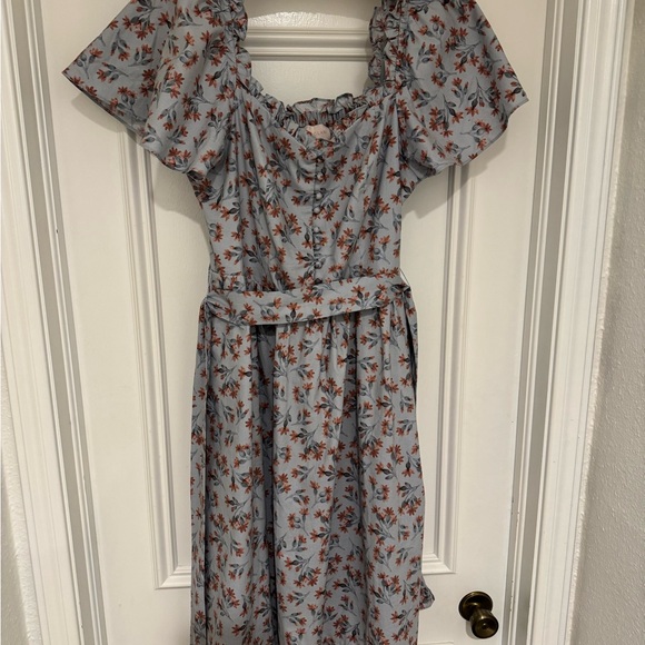 Gal Meets Glam - Gray Flutter Sleeve Midi Sundress - Picture 1 of 3
